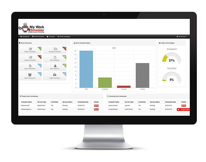 screenshot of My Work Scheduler